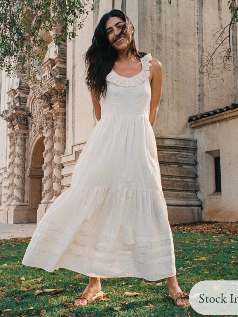 NWT Christy Dawn Clemence Pearl Dress Regenerative Organic Cotton Midi Medium